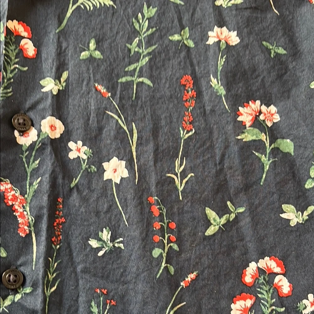 Perry Ellis M Floral Blue Men's Shirt - Picture 3 of 8